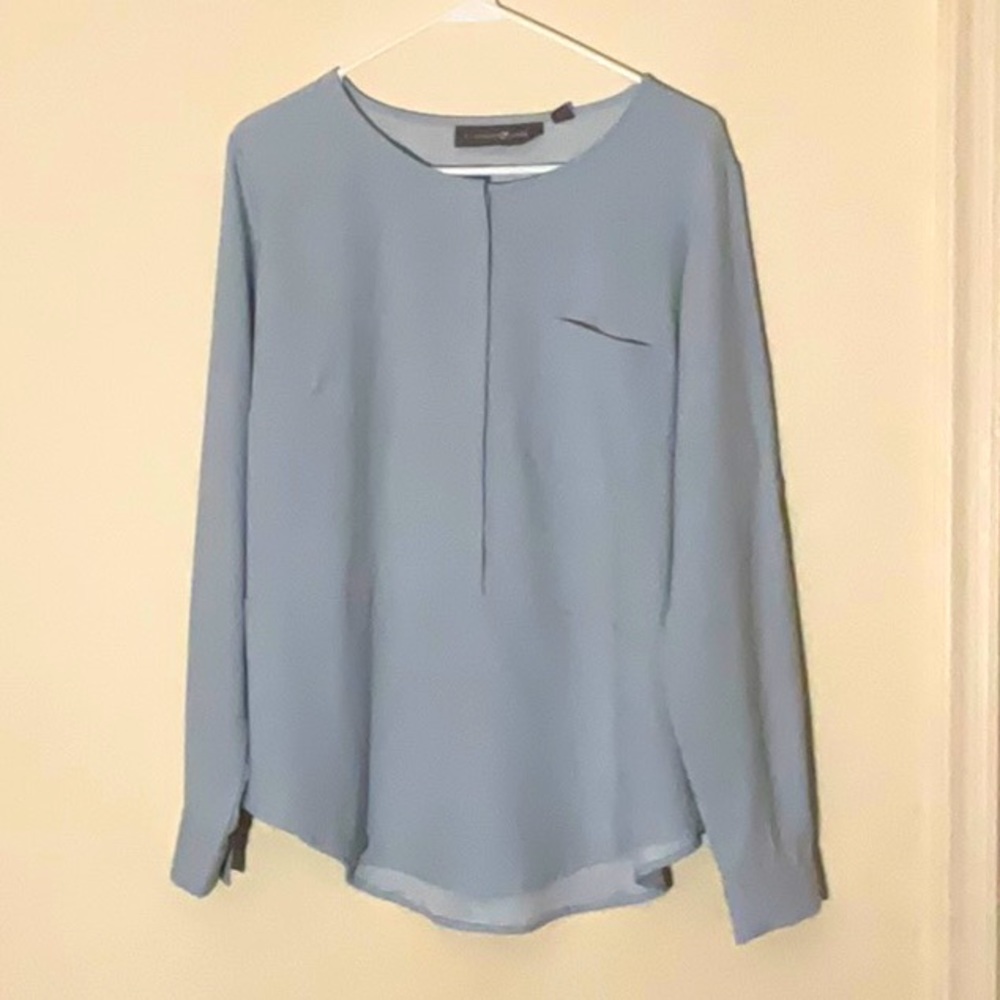 A light blue Elizabeth & Clarke dress shirt.